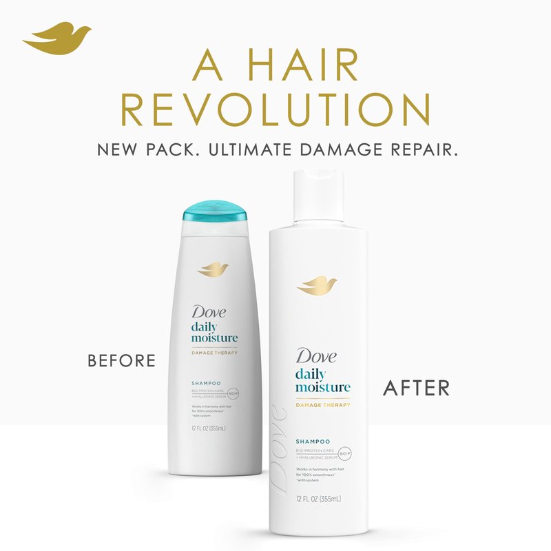 Dove Nutritive Solutions Moisturizing Shampoo for Dry Hair Daily Moisture with Pro-Moisture Complex for Manageable and Smooth Hair 12 oz,(Pack of 8)