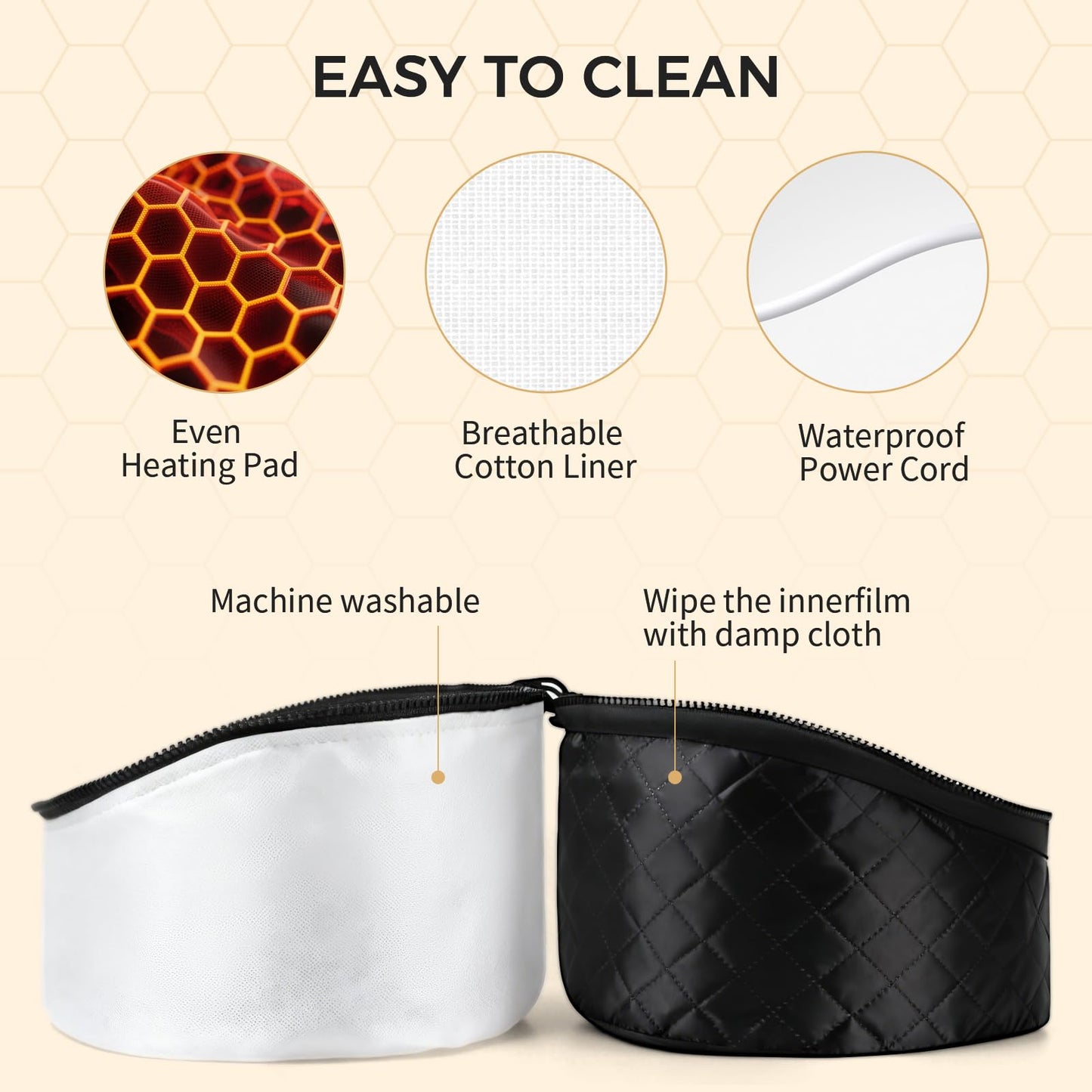 Thermal Heat Cap for Deep Conditioning - Electric Steamer Cap with 10-Level Temperature Control, Fast Heating for Natural & Afro Hair Care at Home