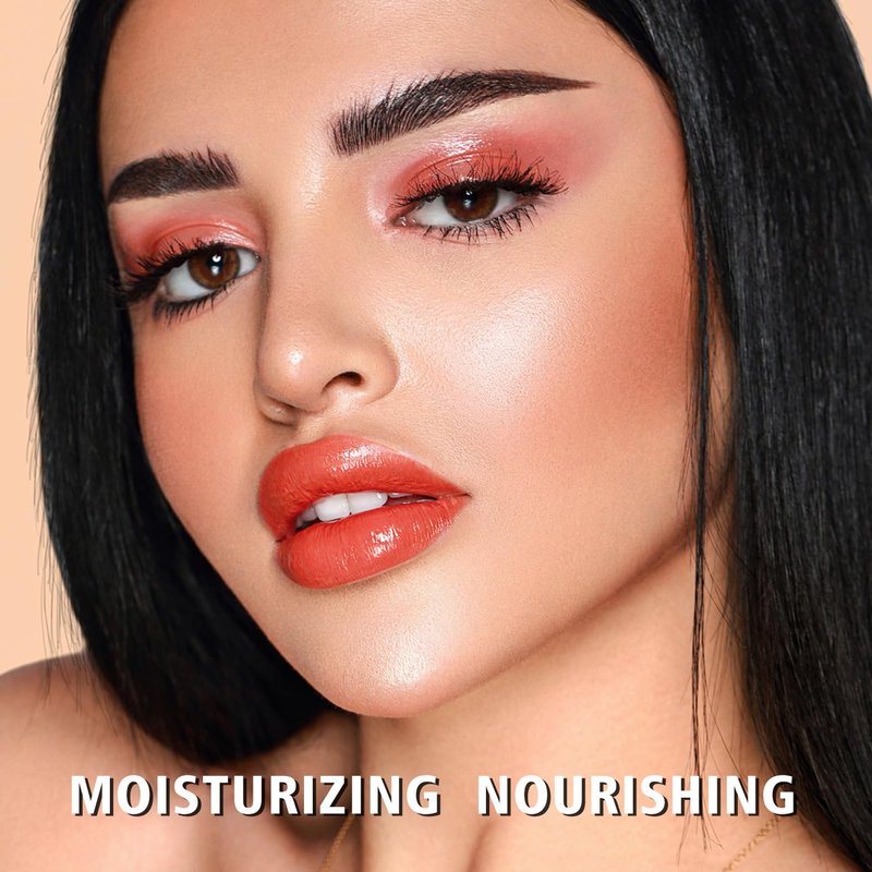 **MAKI YIKA Moisture Red Lipstick - Hydrating Tinted Balm for Dry Lips | Sheer Glossy Finish, MA037 Apricot Peach**