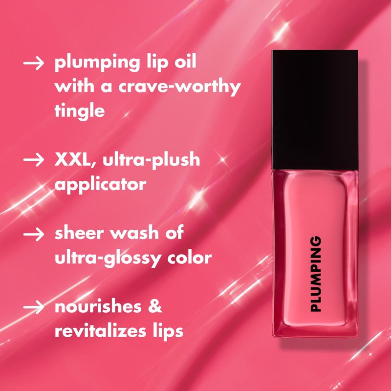 e.l.f. Glow Reviver Plumping Lip Oil, Tinted Lip Plumper For A High-Shine, Plump Finish, Infused With Jojoba Oil, Vegan & Cruelty-Free, Ultraviolet