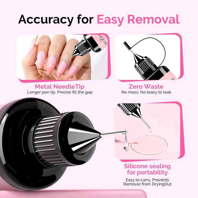 MelodySusie Nail Glue Remover - Acetone-Free Multi-Functional Liquid for Press-On Nails | 2PCS Set