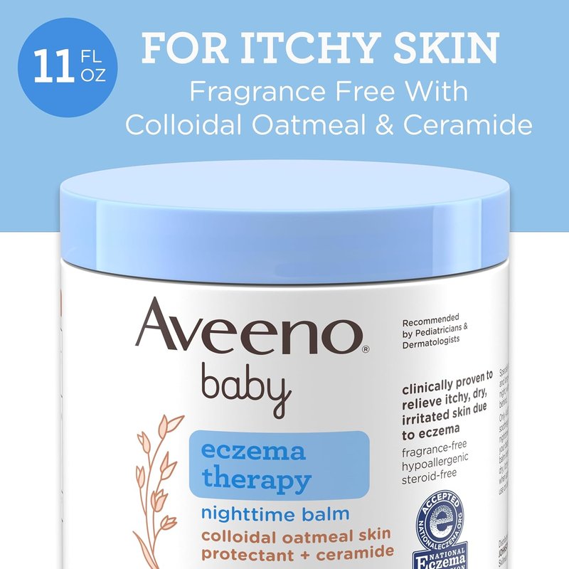 Aveeno Baby Eczema Therapy Balm - Moisturizing Nighttime Relief for Dry, Itchy Skin | 11 oz
