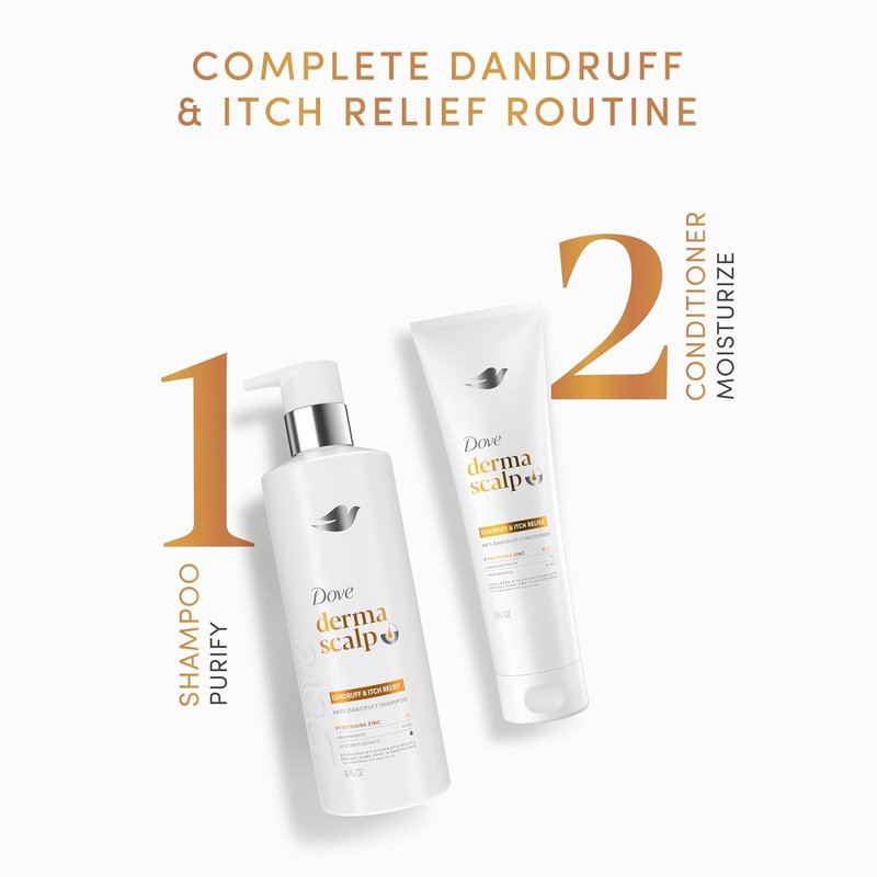 Dove Derma Scalp Conditioner - Dandruff & Itch Relief with Pyrithione Zinc | 9 Fl Oz