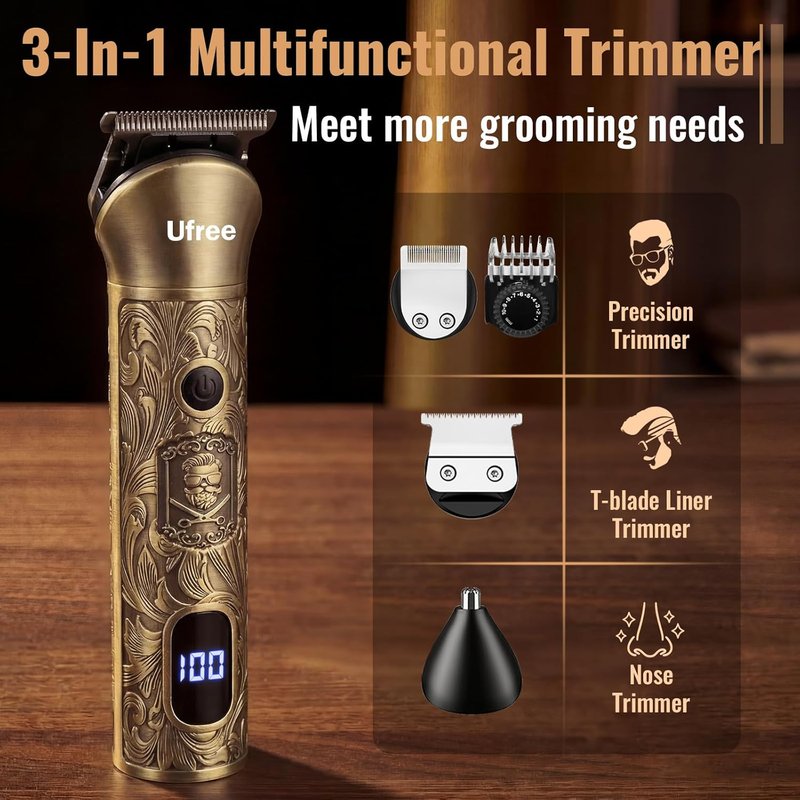 Beard Trimmer for Men - Cordless Hair Clippers & Electric Razor | Grooming Kit for Precision Cutting
