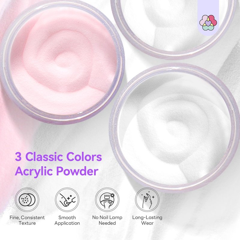 SAVILAND Acrylic Nail Kit for Beginners: 15g Clear White Pink Acrylic Nail Powder and Liquid Set with Size 8,10,14 Brushes, Forms & Tools for Extensions, 3D Sculpting, DIY Salon Manicure Supplies