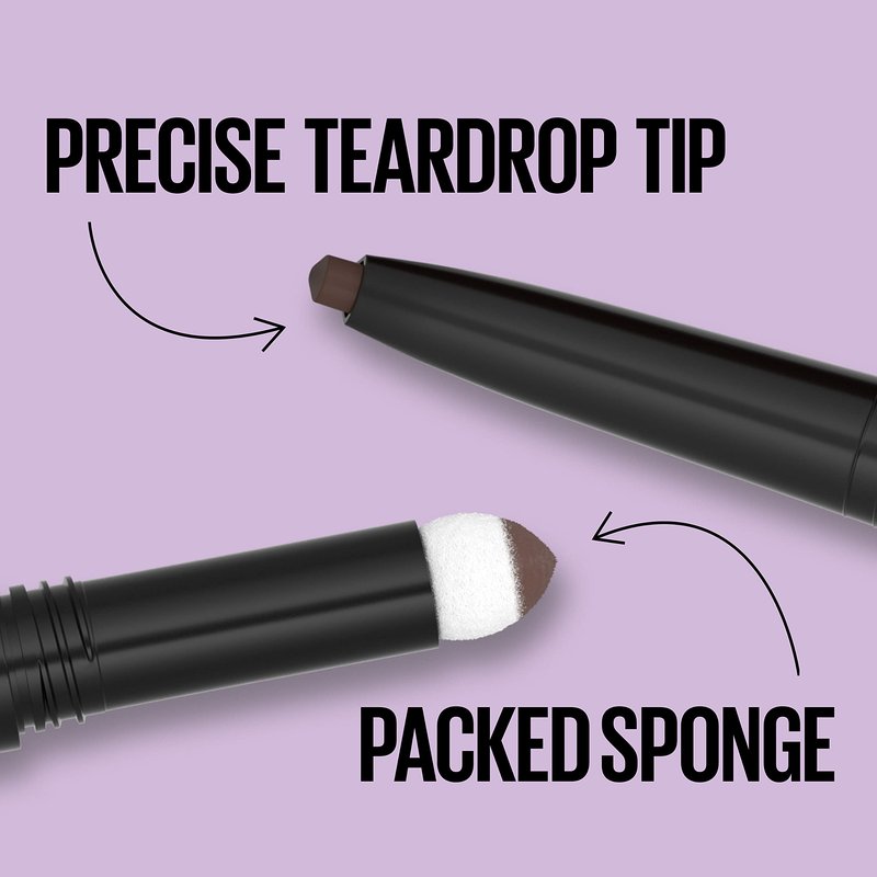 Maybelline Express Brow 2-In-1 Pencil and Powder Eyebrow Makeup, Medium Brown, 1 Count