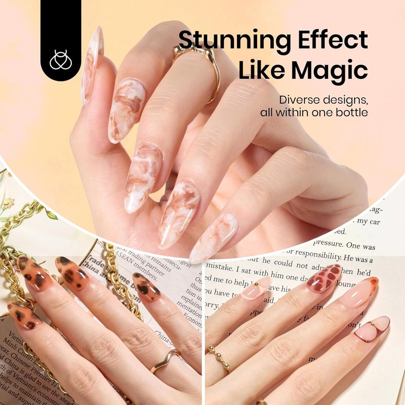 Beetles Blooming Gel: 2 Pcs 15ml Clear Uv Led Blooming Gel Nail Polish for Spreading Effect Blossom Marble Natural Stone Watercolor Floral Print Soak off Nail Diy Design