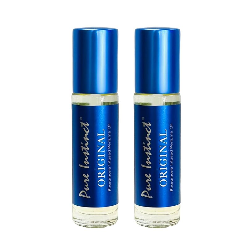 Pure Instinct Roll-On Pheromone Essential Oil Perfume - Unisex 2-Pack | TSA-Friendly