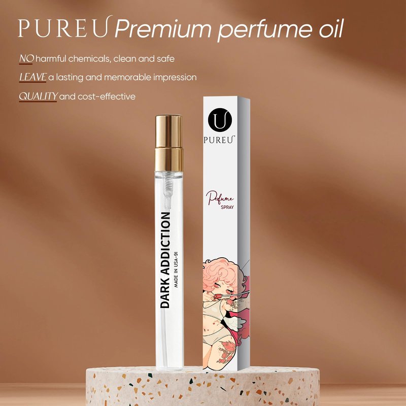 PUREU Perfume Oil for Women Men Ambery Vanilla Long Lasting Perfume Body Oil Travel Size 0.4oz/12 mL