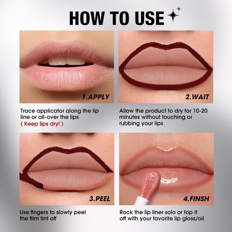Long-Lasting Peel Off Lip Liner Set - Waterproof & Smudge-Proof Matte Makeup | Perfect Gift for Girls (#3)