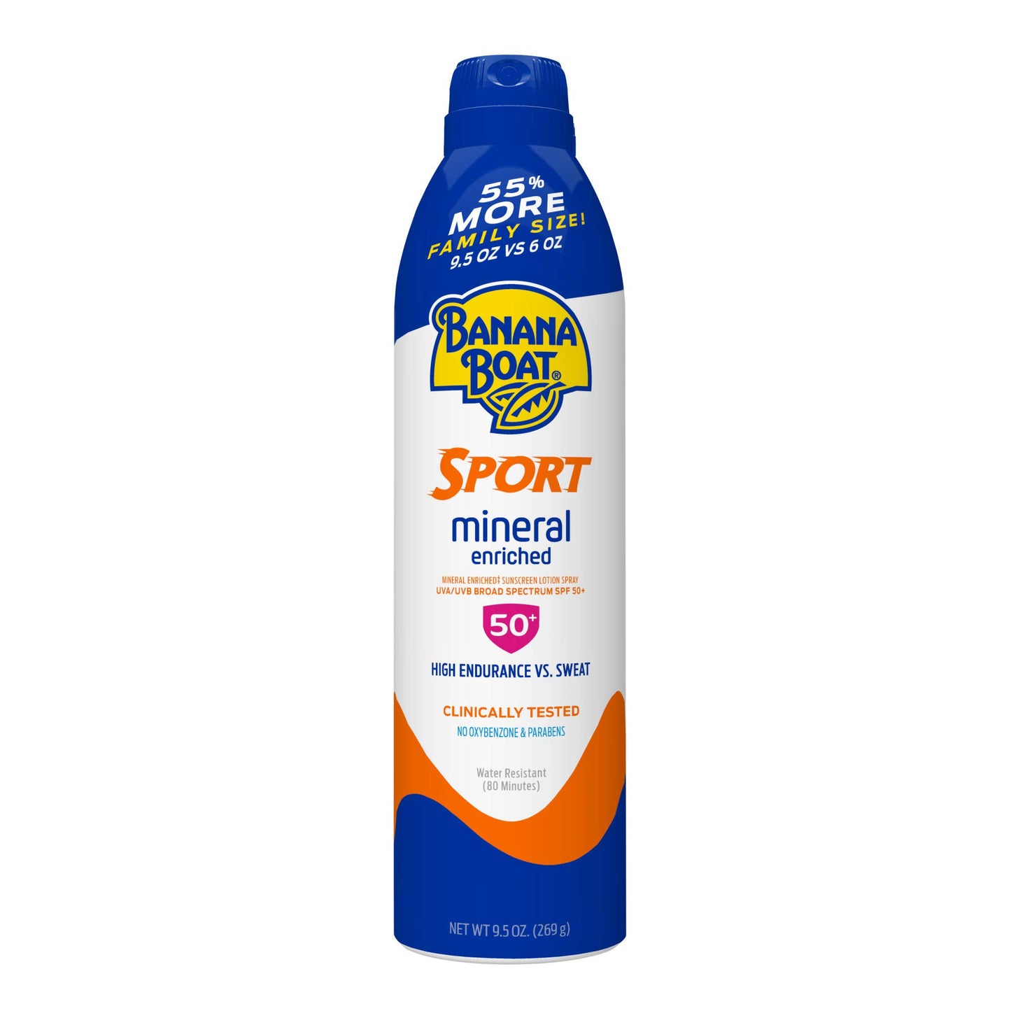 Banana Boat Sport 100% Mineral Sunscreen Spray SPF 50, 9.5oz | Banana Boat Mineral Sunscreen, Oxybenzone Free Sunscreen, Sport Sunscreen, Spray On Sunscreen, Water Resistant Sunscreen SPF 50, 9.5oz