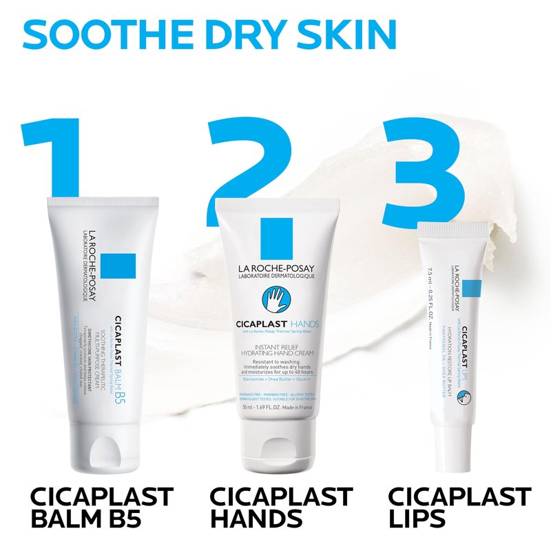 La Roche-Posay Cicaplast Lip Balm B5, Hydrating Balm with Shea Butter, Lip Treatment for Dry Cracked Lips, Moisturizing and Repairing Balm, Fragrance Free