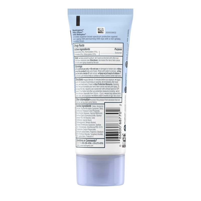 Neutrogena Ultra Sheer Dry-Touch Sunscreen For Face & Body, SPF 70 Broad Spectrum UVA/UVB Protection, Lightweight Water Resistant & Non-Greasy, Travel Size Sunscreen, 3 fl. oz (Pack of 3)