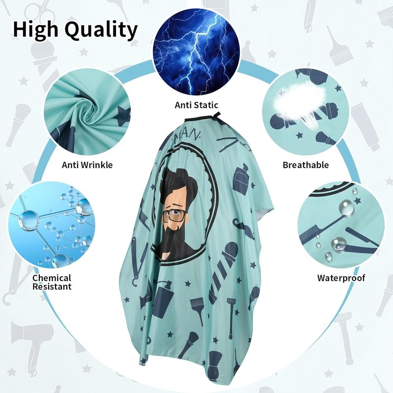 Professional Hair Cutting Cape - Adjustable Snap Closure | 2-Pack Salon Barber Capes