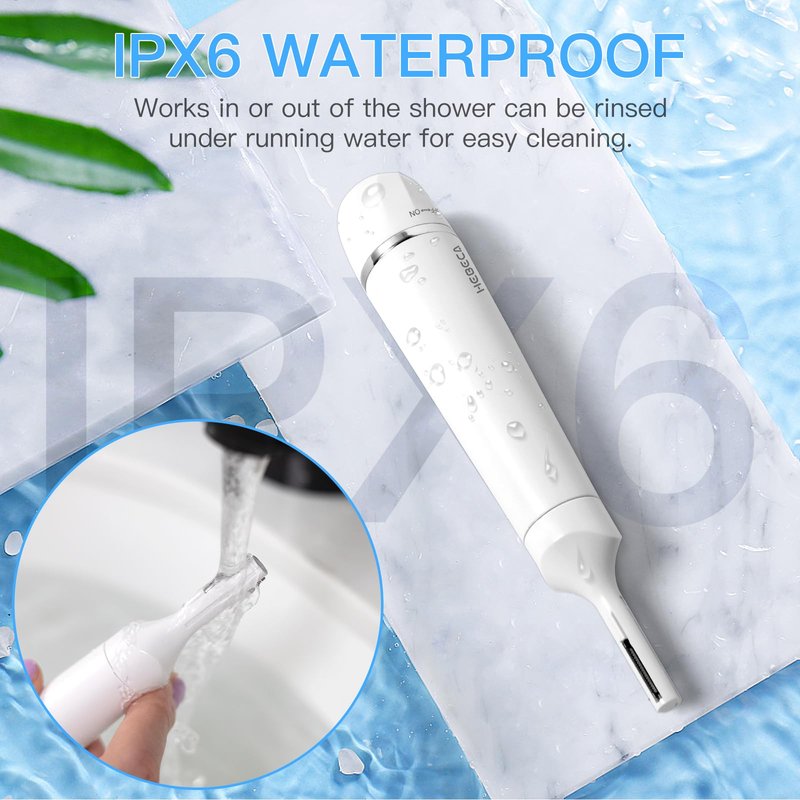 HEBECA Ear Nose Hair Trimmer for Women, Eyebrow & Face Hair Trimmers, 3in1 Electric Facial Hair Trimmer, Waterproof & Rechargeable Women's Face Hair Remover Portable (White)