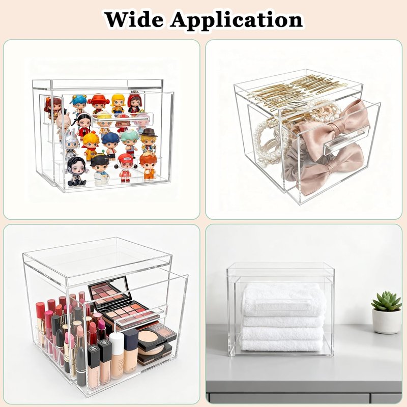 Clean Skin Club | Acrylic Disposable Facial Towel Holder - Clear Storage Box for Bathroom & Vanity