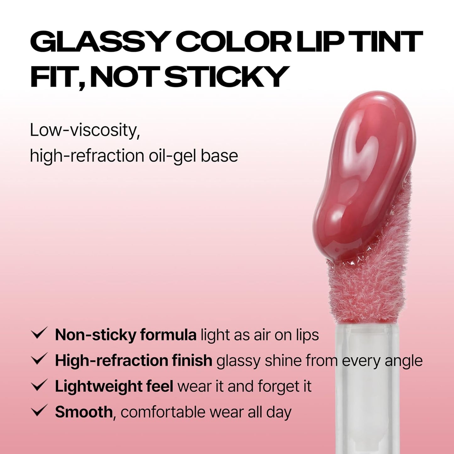 Touch in Sol Glassy Color Lip – Hydrating Lip Oil Gloss, Moisturizing Stain, Non-Sticky Shine, Buildable Color, Lightweight Comfortable Wear, Korean Makeup (Love Bloom (Cool Pink))