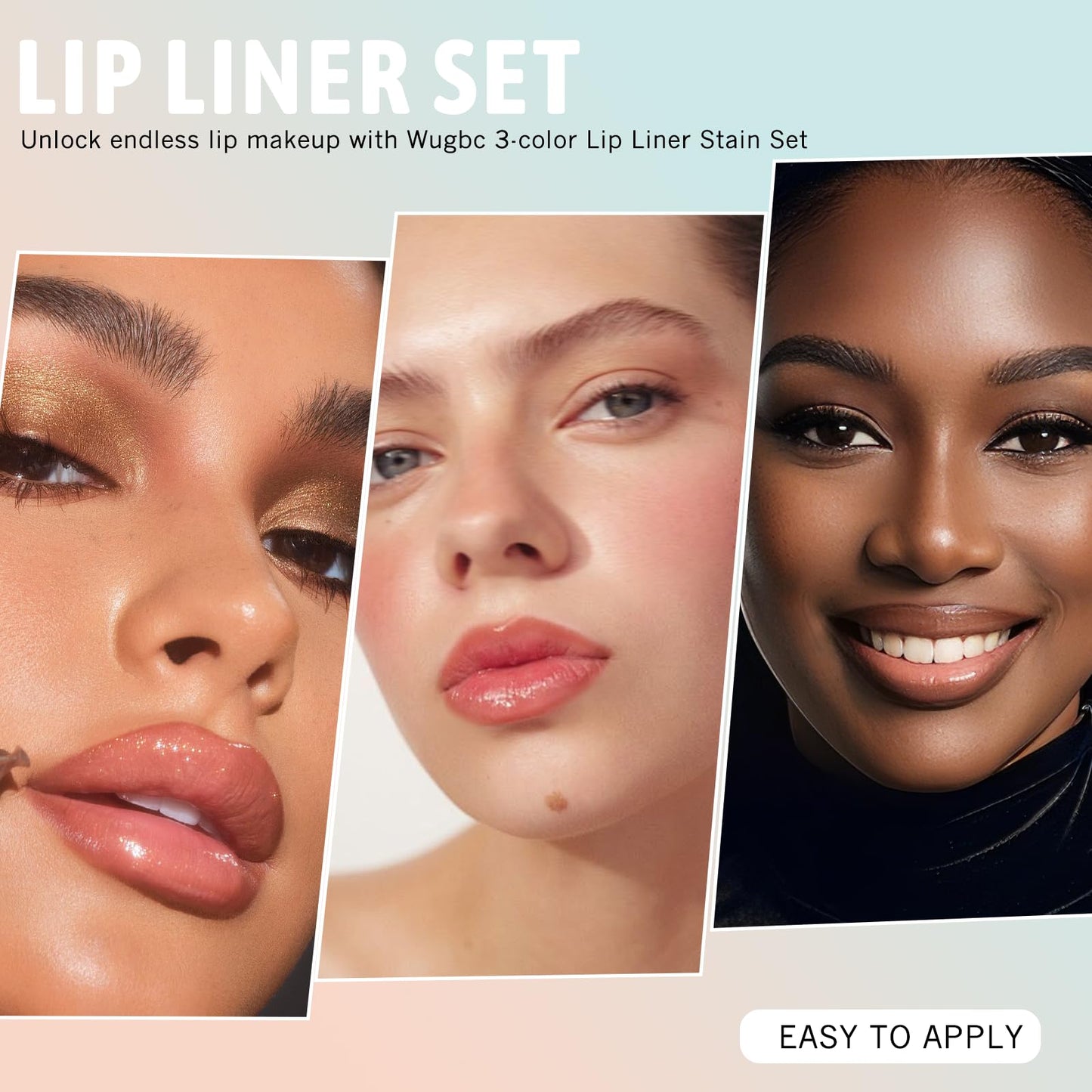 Wugbc Peel Off Lip Liner Stain 3 Colors, Lip Stain Peel Off Long Lasting Brown Lip Liner Set Matte Lip Tint Stain Tattoo Transfer Proof Highly Pigmented Color Precise Lip Pencil Contour for Women