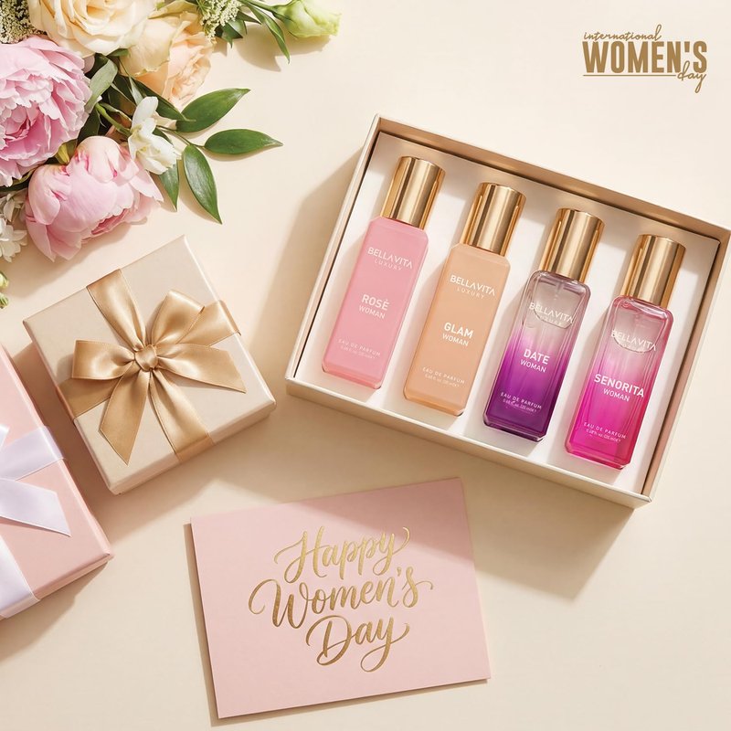 Luxury Women's Perfume Gift Set - Rose, Senorita, Date & Glam | 80ml | Long-Lasting Floral Fragrance