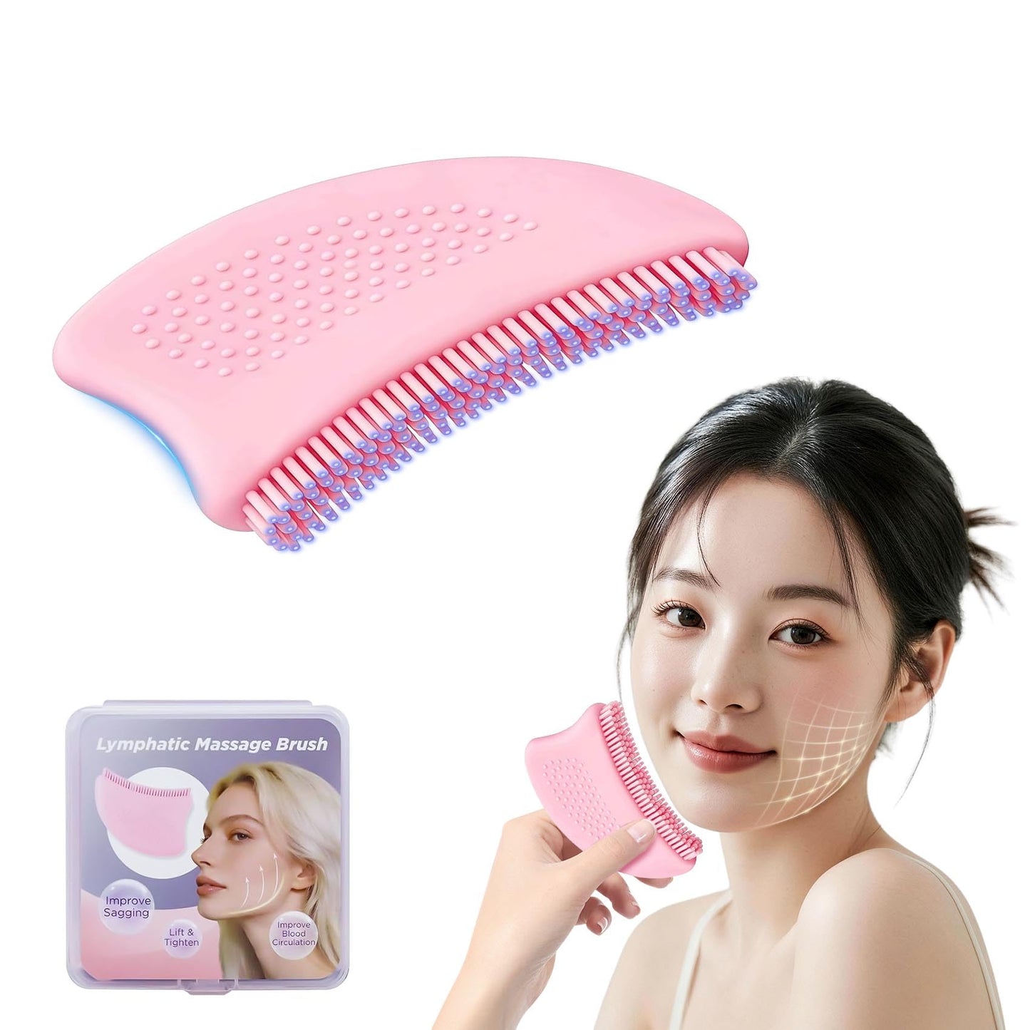 sprsum Silicone Lymphatic Contour Face Brush,Lymphatic Drainage Massager for Face,2026 New Gua Sha Facia Brush Upgrade Ergonomically Designed and Relieve Fatigue (1 Pcs)