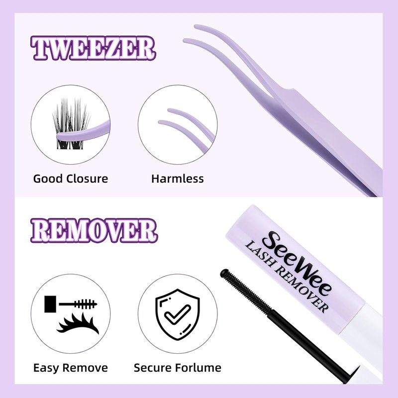 S2 Lash Kit - Wispy Lash Clusters 10-18mm D Curl - 144pcs DIY Individual Natural Eyelash Extensions