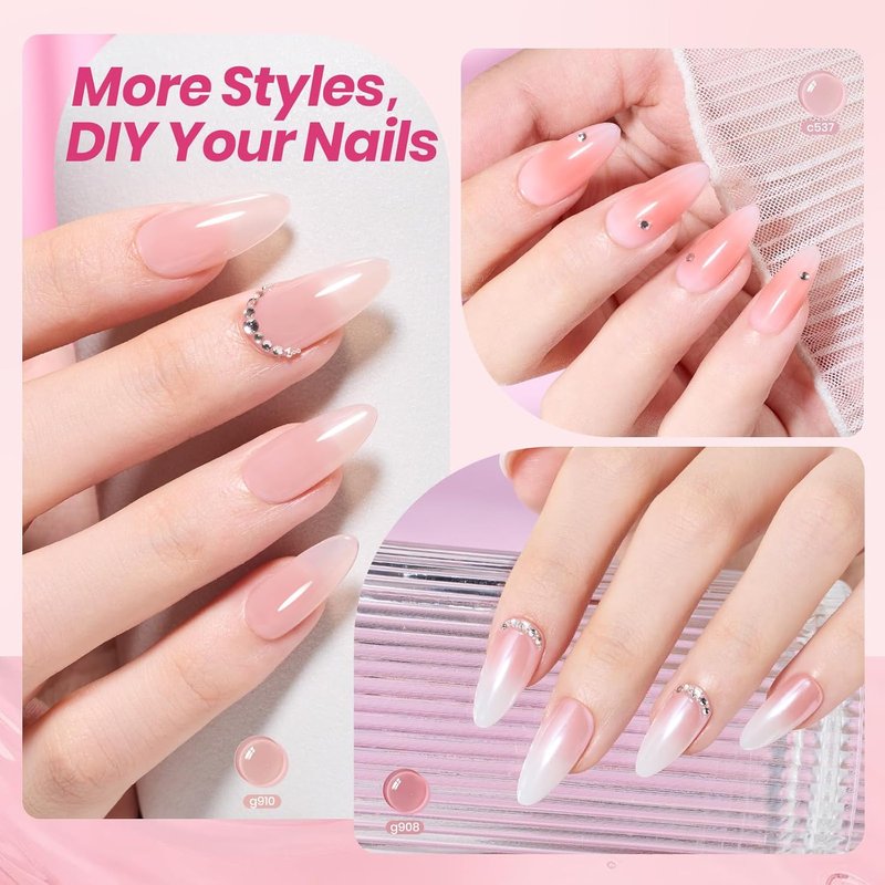 Beetles Soft Tint Nude Gel Nail Polish Set - 20 Colors, Sheer & Glossy Finish | 23PCS for French Nail Art