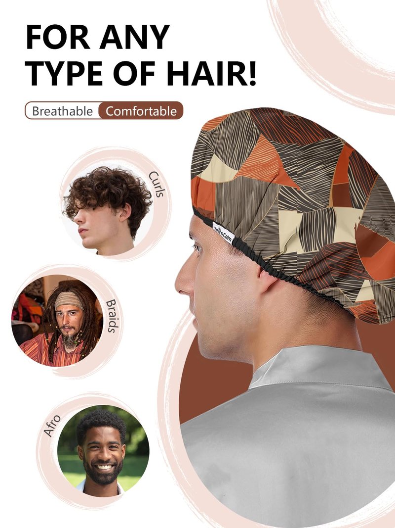 Years calm Shower Cap for Men, Waterproof Reusable Hair Cap with Dual-Layer Design, Reversible Double-Sided Use, Stretchable Elastic Band, Comfortable Fit for Shower, Gym, Hair Care & Travel