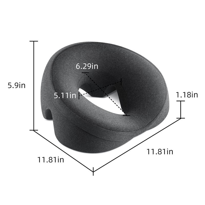 OSZZT Prone Massage Pillow for Facial Support，Prone Pillow for Eye Surgery，Detachable Cover，Facial Ventilation Hole Design (Dark Grey)