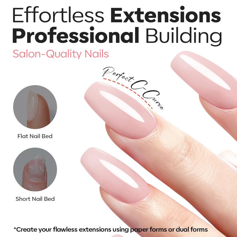 modelones Gel Builder for Nails, Nude Pink Hard Gel 2oz- High Hardness for Nail Extensions, Sculpting,Overlays & Apex Building, 10-in-One U V/LED Cured, Home & Salon DIY Art Manicure