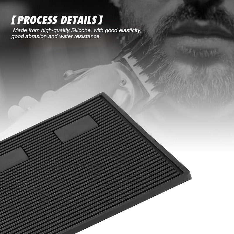 Skiennix Magnetic Barber Station Mat - Non-Slip Organizer for Clippers | Professional Salon Workstation (19" X 13" Black)