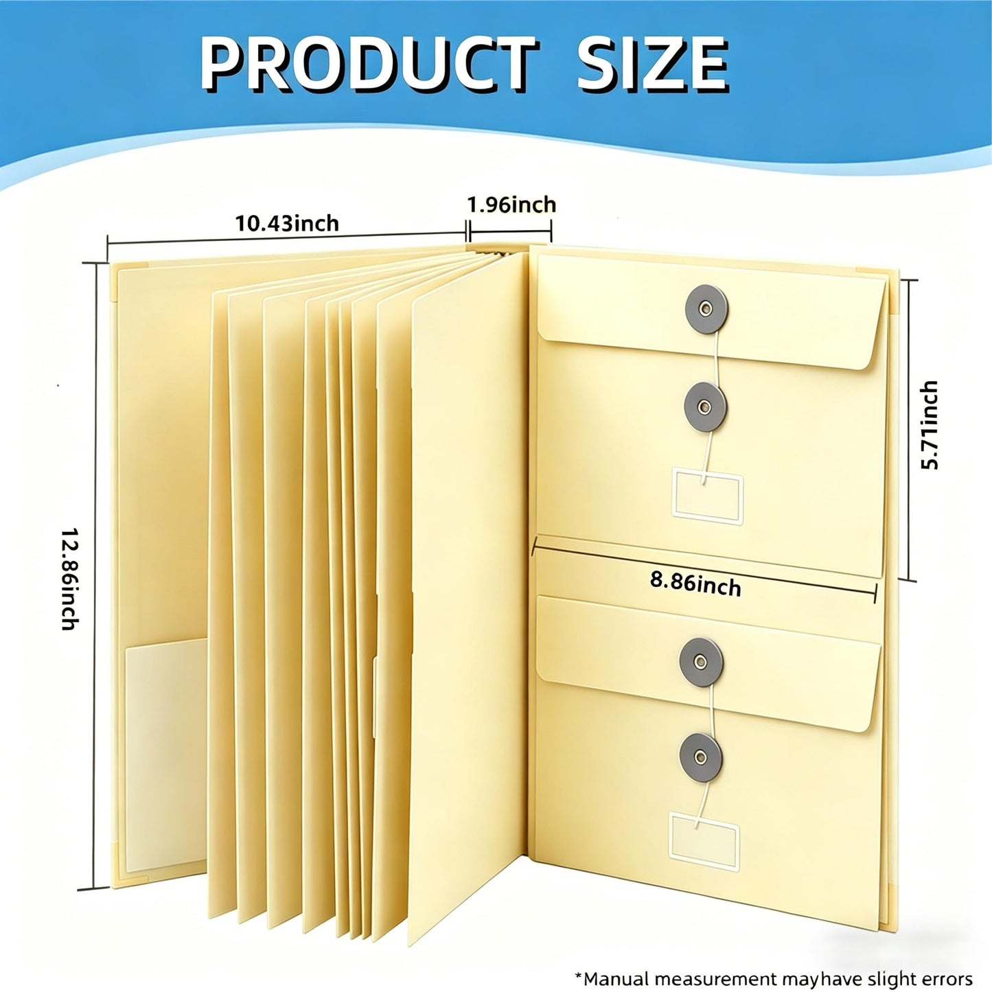 Important Document Organizer,Folders for Documents,Bound Expanding File for Important Papers/Passports/Birth Certificates(Yellow)