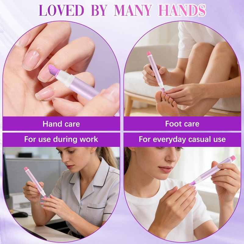 2-in-1 Cuticle Pusher & Oil Pen, New Cuticle Oil Pusher Pen, Portable Nail Care Pen Instant Cuticle Remover Tools for Dry Damaged Nails Hangnails Moisturizes Strengthens Brightens (2 PCS)