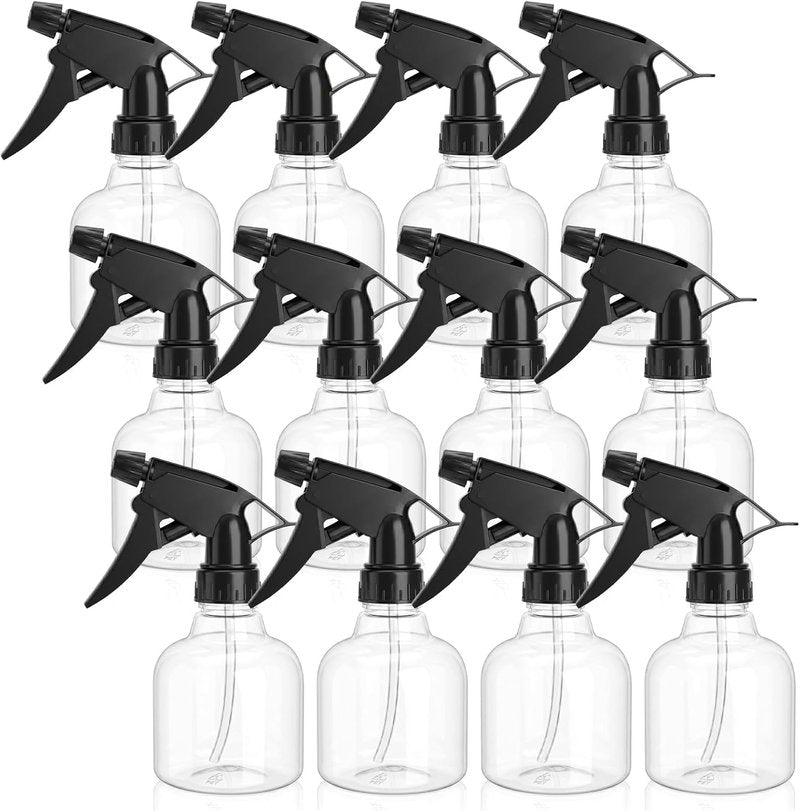 Bekith 8 Oz Empty Plastic Spray Bottles - 12 Pack with Adjustable Trigger Sprayers for Versatile Use