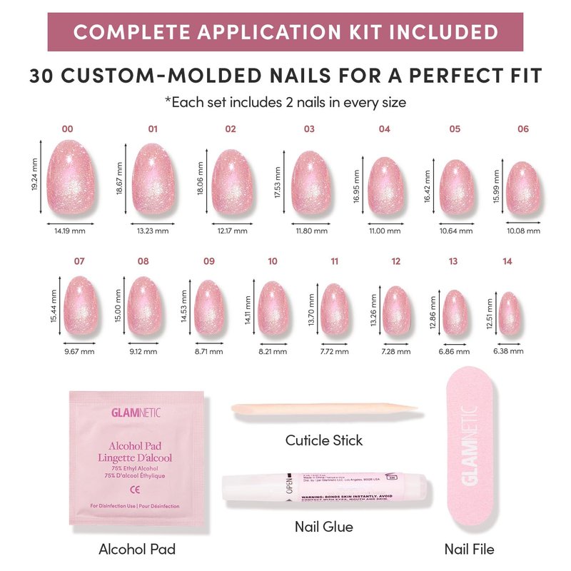 Glamnetic Press On Nails - Guava Drop | Short Oval Fake Nails in Orange-Pink Velvet with Glazed Finish, Salon Quality | 15 Sizes - 30 Nail Kit with Glue