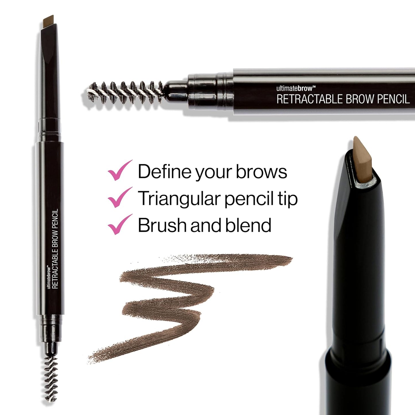 Ultimate Eyebrow Retractable Definer Pencil - Taupe | Dual-Sided Brush for Precise Brow Shaping & Filling