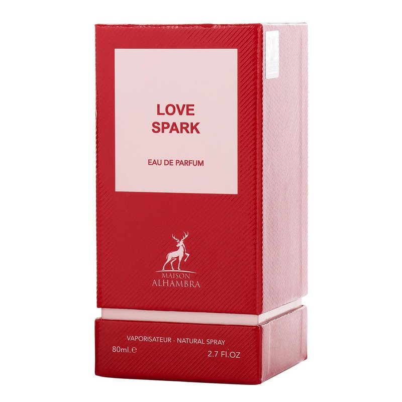 Maison Alhambra Love Spark – Fruity, Spicy, Floral, Musky – Eau de Parfum Spray Long-Lasting Fragrance for Unisex, 2.7 Ounce / 80 ml
