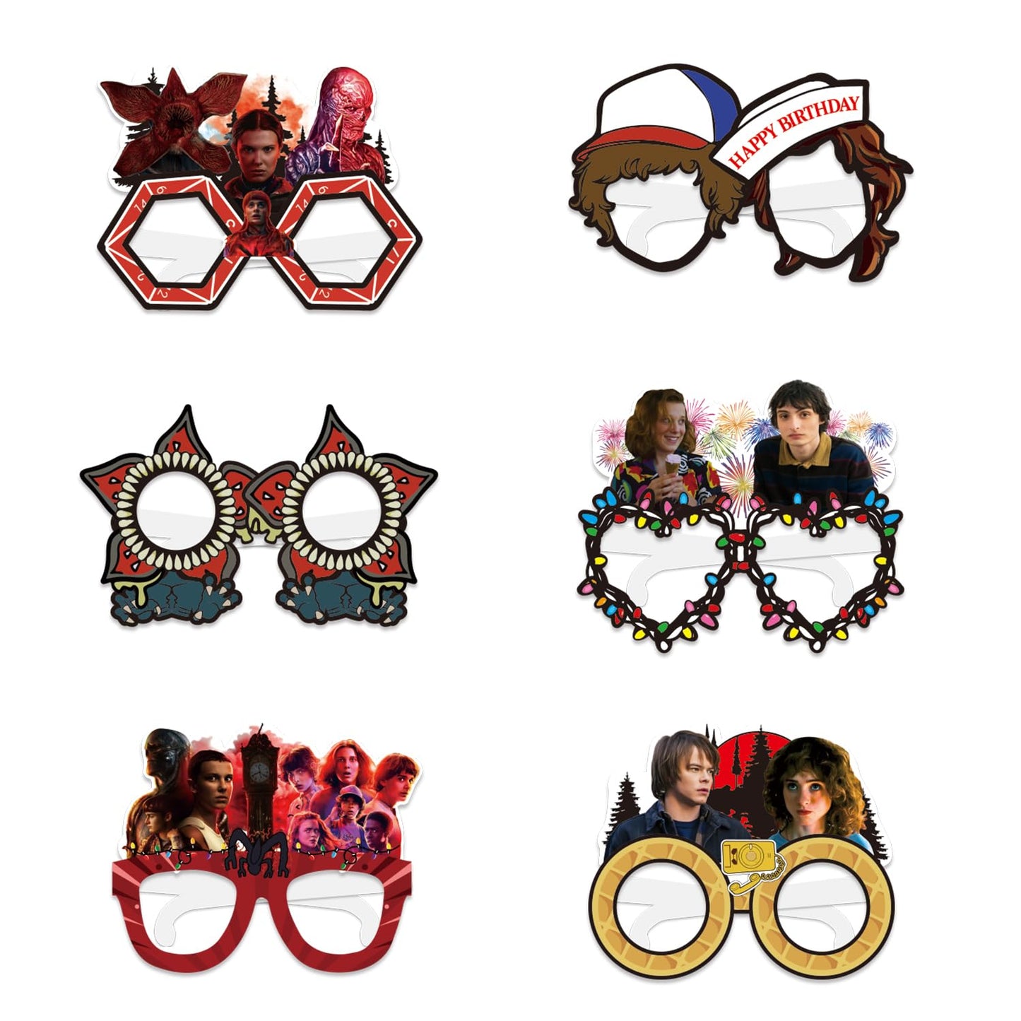 Zyxelven 12 Pcs TV Series Theme Party Decorations, Role-Playing Photography Party Glasses, Perfect for Birthday Parties, Themed Gatherings, Celebrations
