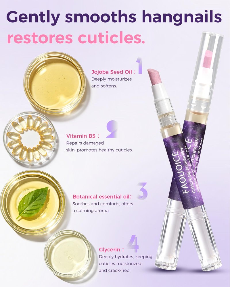 3 Pack Ceramic Cuticle Oil Pusher Pen, Cuticle Remover Pen with Micro-Dosing Oil, Moisturizing Nail Care, Suitable for Dry & Damaged Nails, Hydrates & Strengthens