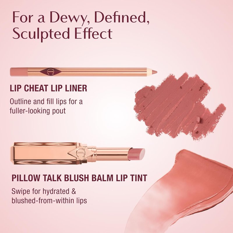Charlotte Tilbury Pillow Talk Blush Balm Lip Tint - Long-Lasting, Hydrating Sheer Tint with Peptides - 24 HR Moisture
