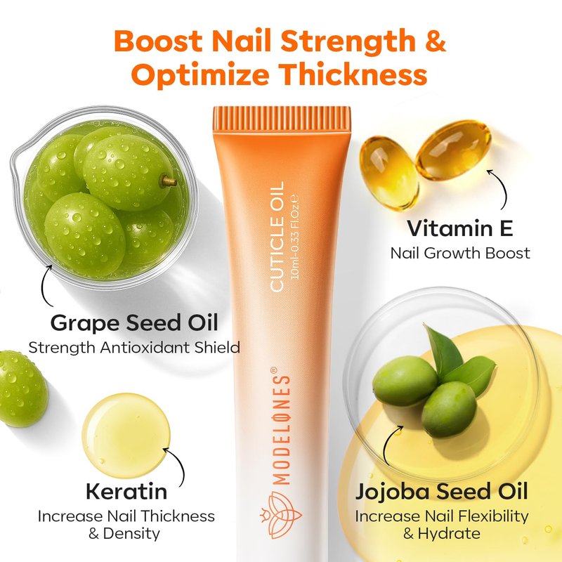 modelones Cuticle Oil Pen Rose for Growth and Strength Nail Growth Oil Cuticle Softener Quick Dry Nail Care Moisturize and Strengthen Damaged Nails 10ml 0.34Fl Oz