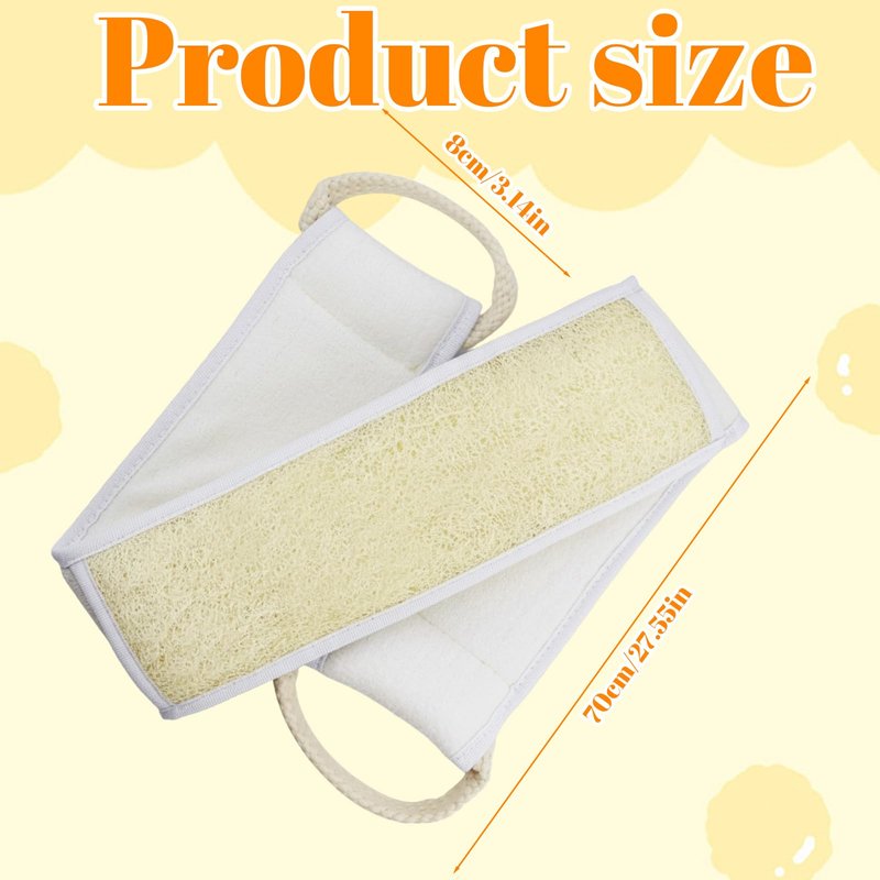 Back Scrubber for Shower, Natural Egyptian Loofah Back Scrubber, Long Handle for Deep Exfoliation, Ideal for Adults with Limited Mobility, Eco-Friendly Bath Accessory