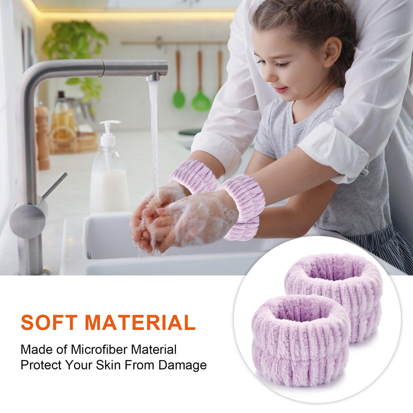 Wteehn 6pcs Wrist Bands for Washing Face Wash Wristbands Wrist Towels Arm Bands for Skincare Makeup Wrist Cuffs Spa Wrist Scrunchies