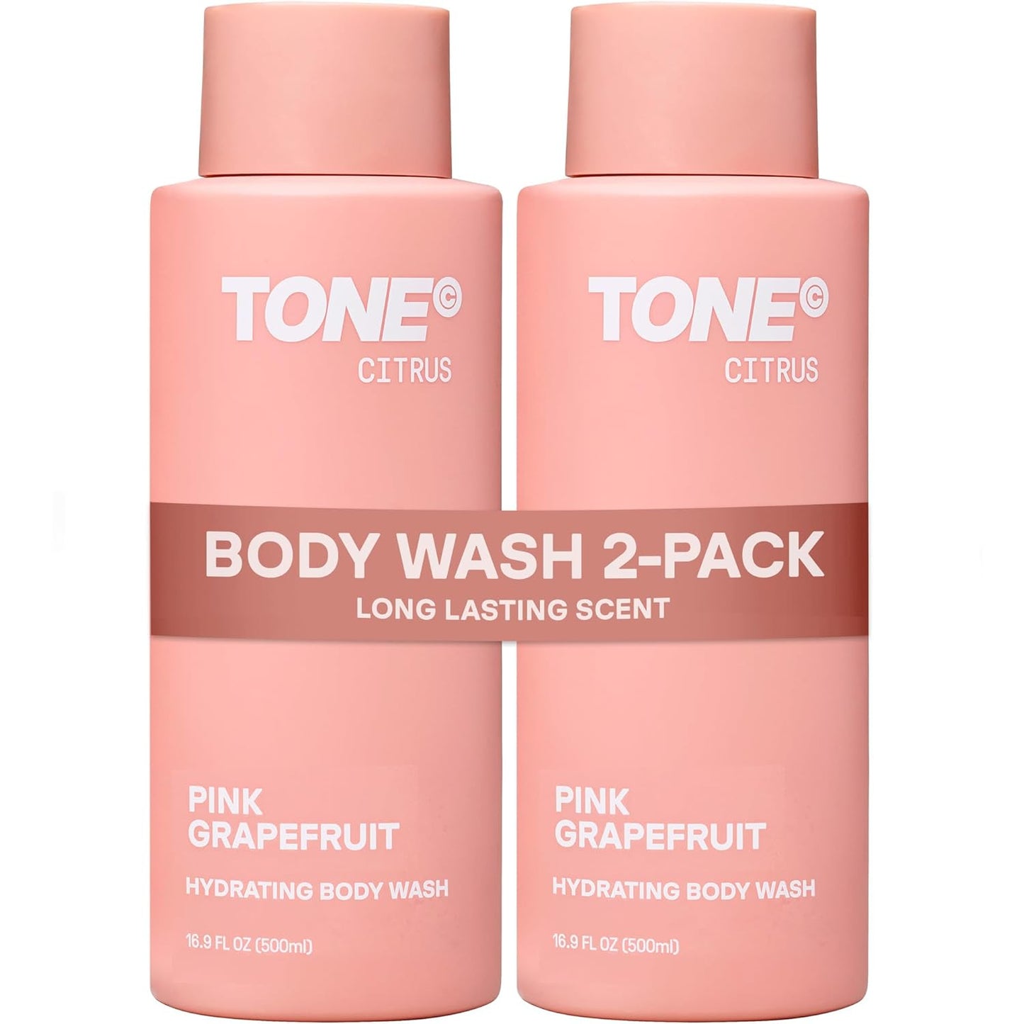 TONE Hydrating Body Wash - Citrus & Coconut Cleanser for All Skin Types | 16.9 fl oz, 2 Pack