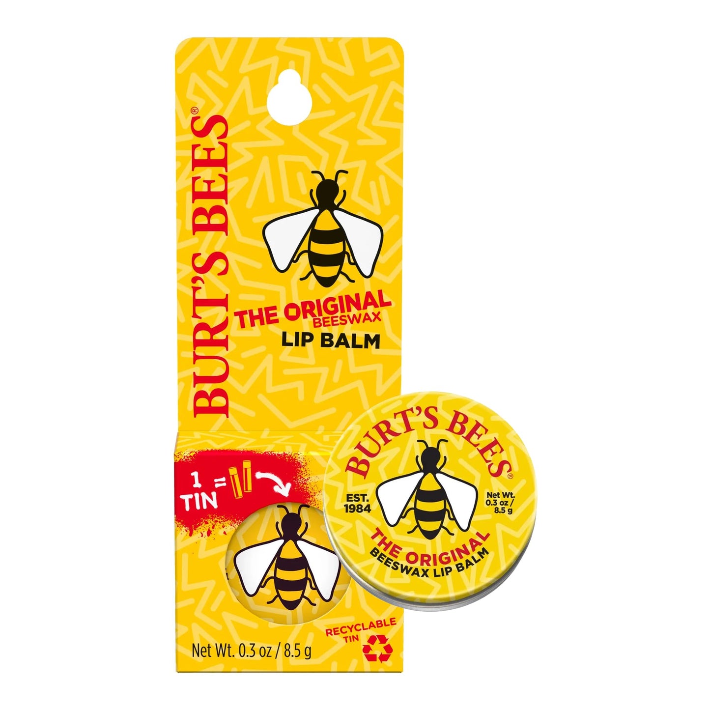 Burt's Bees Original Beeswax Lip Balm Tin, 0.3 oz