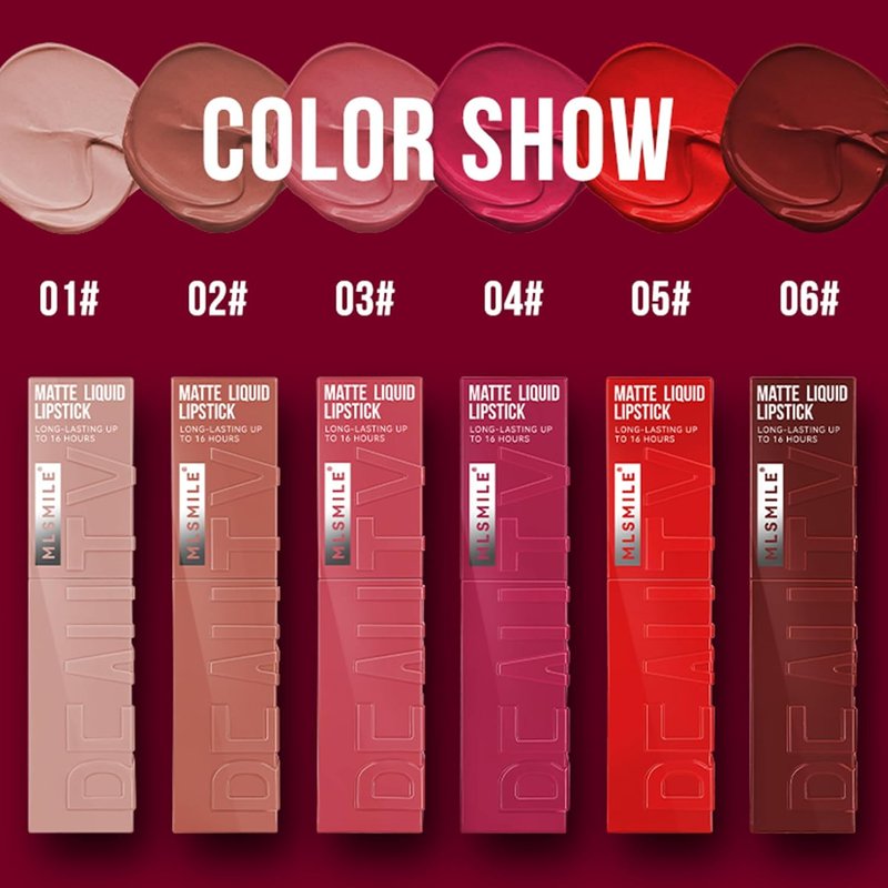 3 Colors Matte Liquid Lipstick Set,Velvet Smooth Nude Lip Gloss,Waterproof Moisturizing Long Lasting Highly Pigmented Matte Lip Stain with Gift Box (A)