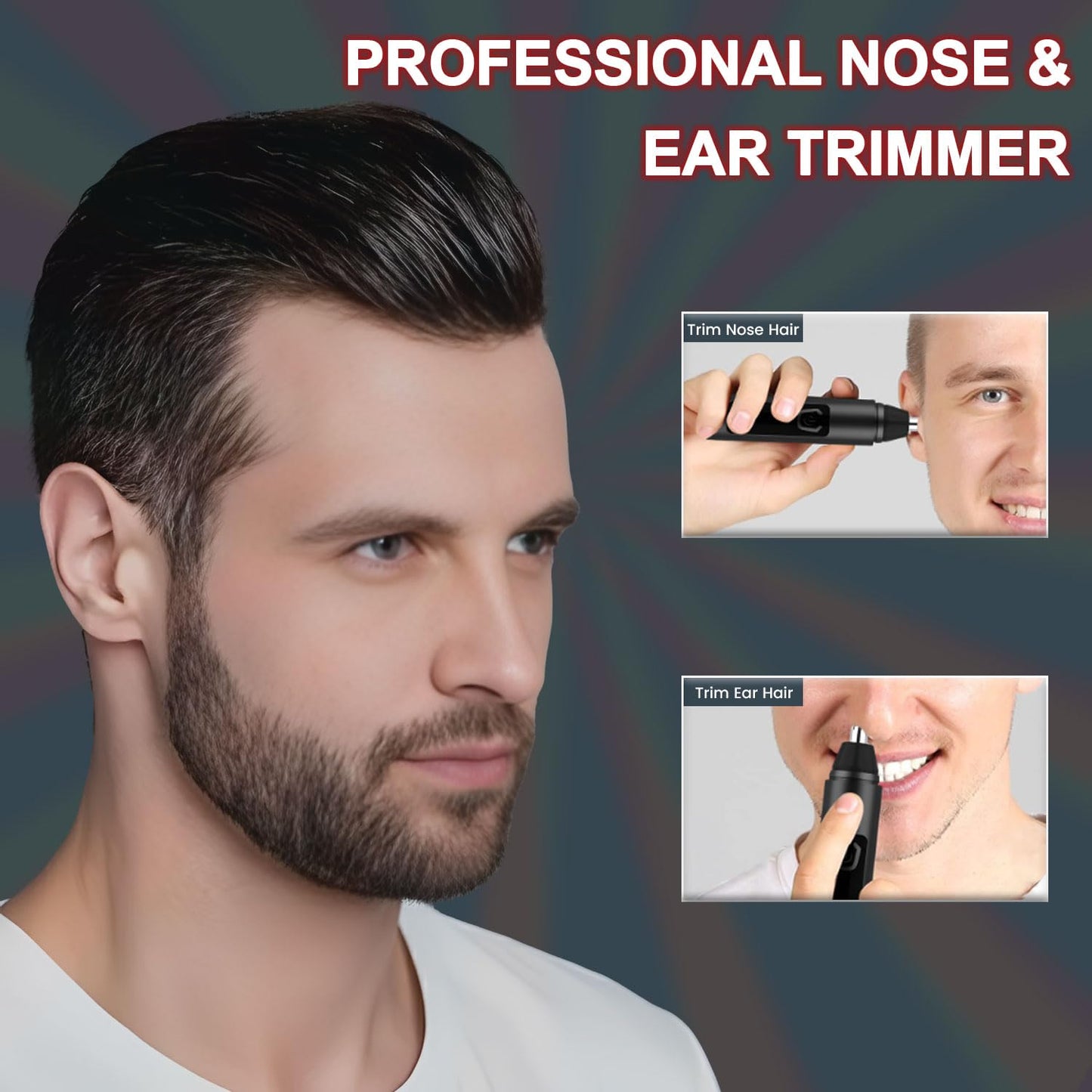 Infinity Choices Nose Hair Trimmer for Men Women - Electric Nose Hair Clipper with Replaceable Stainless Steel Blade, Powerful 6500RPM Motor, Wet/Dry Use, Portable USB Rechargeable Design | Black