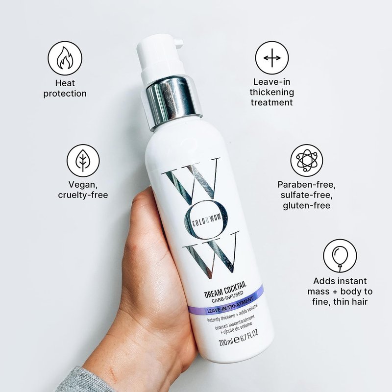 COLOR WOW Dream Cocktail Leave-in Treatment - Carb Infused for Thick, Full Hair | Heat Protection