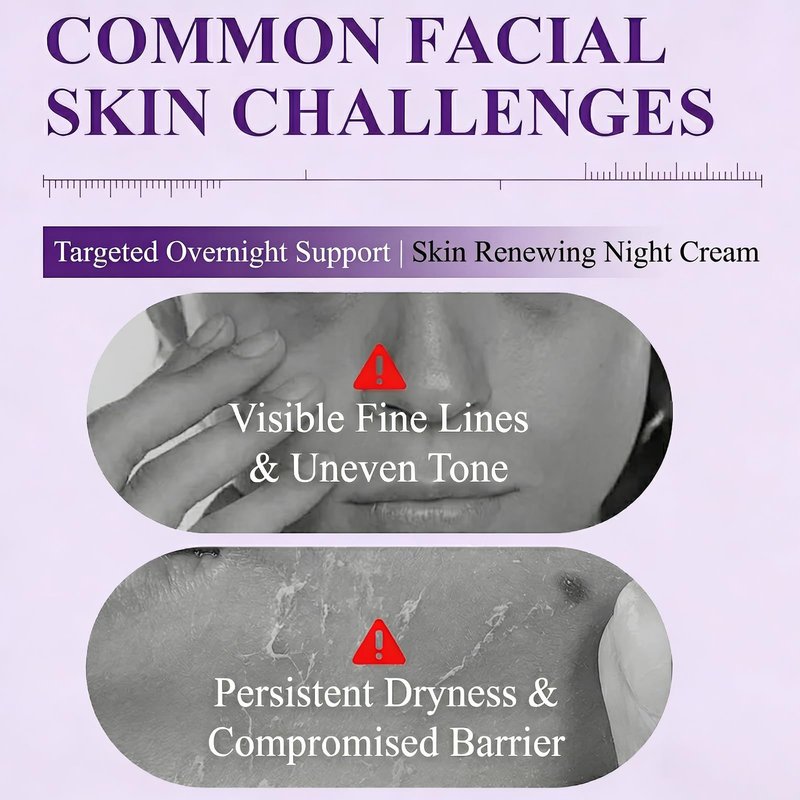 PIFLAT Skin Renewing Night Cream Face Moisturizer with Niacinamide, Peptide Complex, Hyaluronic Acid & Ceramides | Visibly Reduces Fine Lines & Enhances Skin Elasticity | For All Skin Types