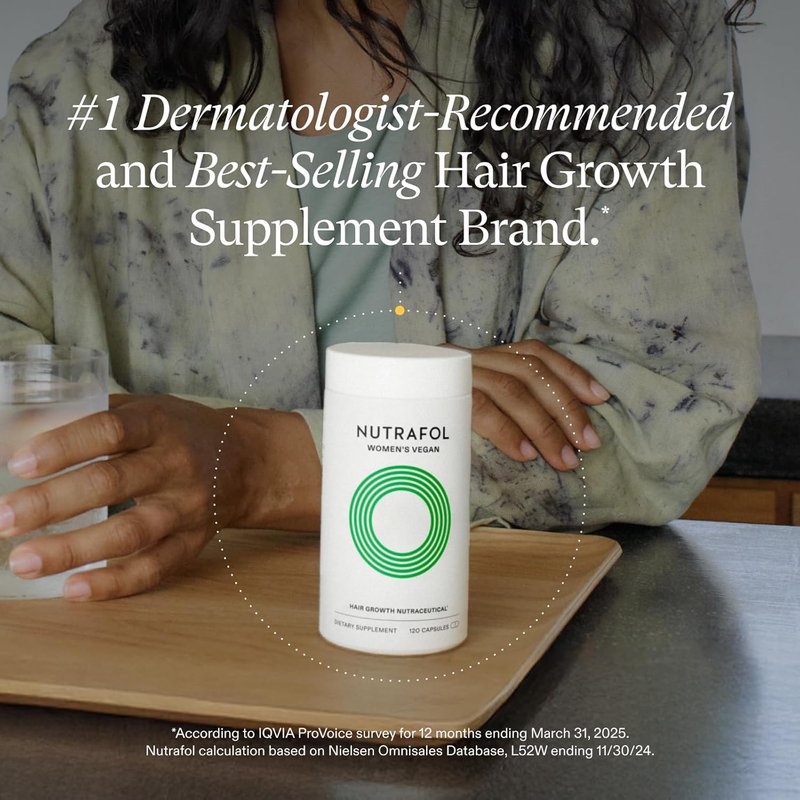 Nutrafol Women's Hair Growth Supplements - Clinically Tested for Thicker, Stronger Hair | 100% Vegan, 2-Month Supply