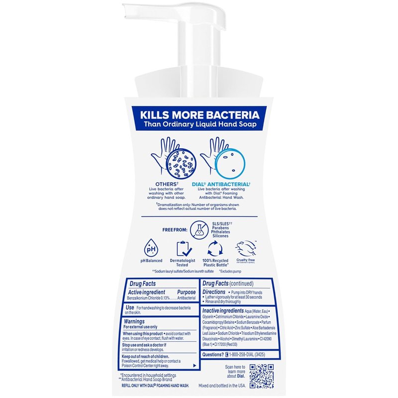 Dial Antibacterial Foaming Hand Wash - Soothing White Tea Scent | 7.5 Fl Oz